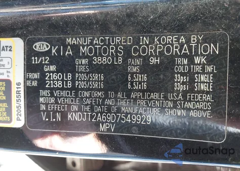 2013 Kia Soul + z USA, uszkodzony, nr VIN KNDJT2A69D7549929